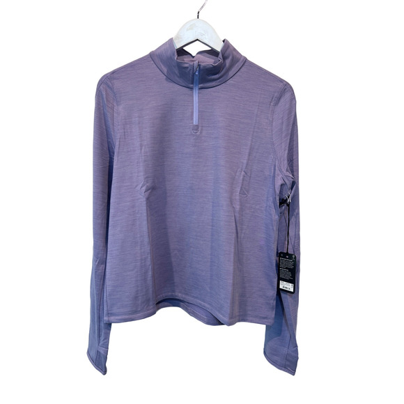 Allbirds Top Wmns Large Quarter Zip Pullover Sweatshirt Mid Layer Run Purple NEW - Picture 1 of 13
